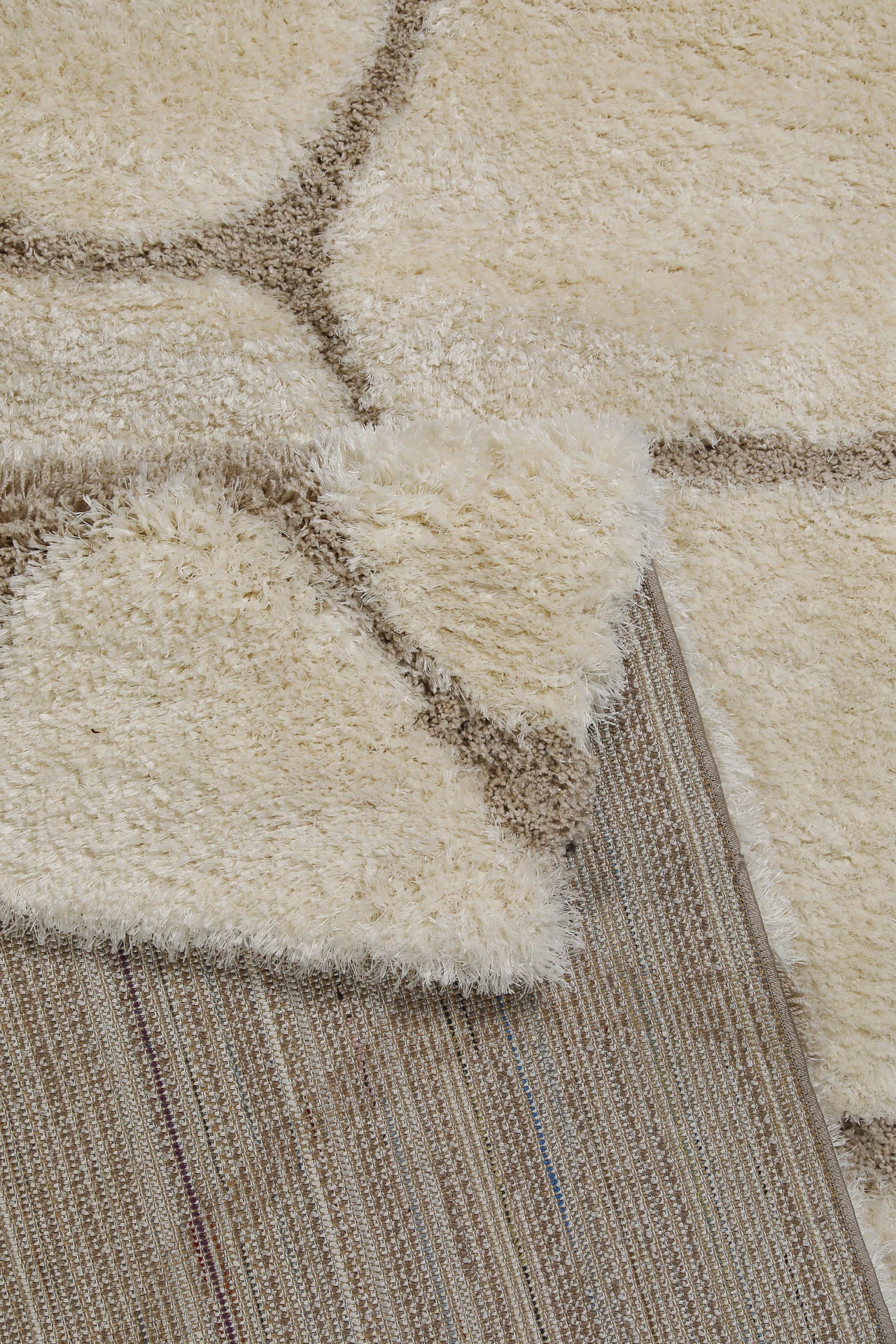 2 für 1 Aktion: Hochflor Teppich Creme Beige "Stoney" 80 x 150 cm - Image 3