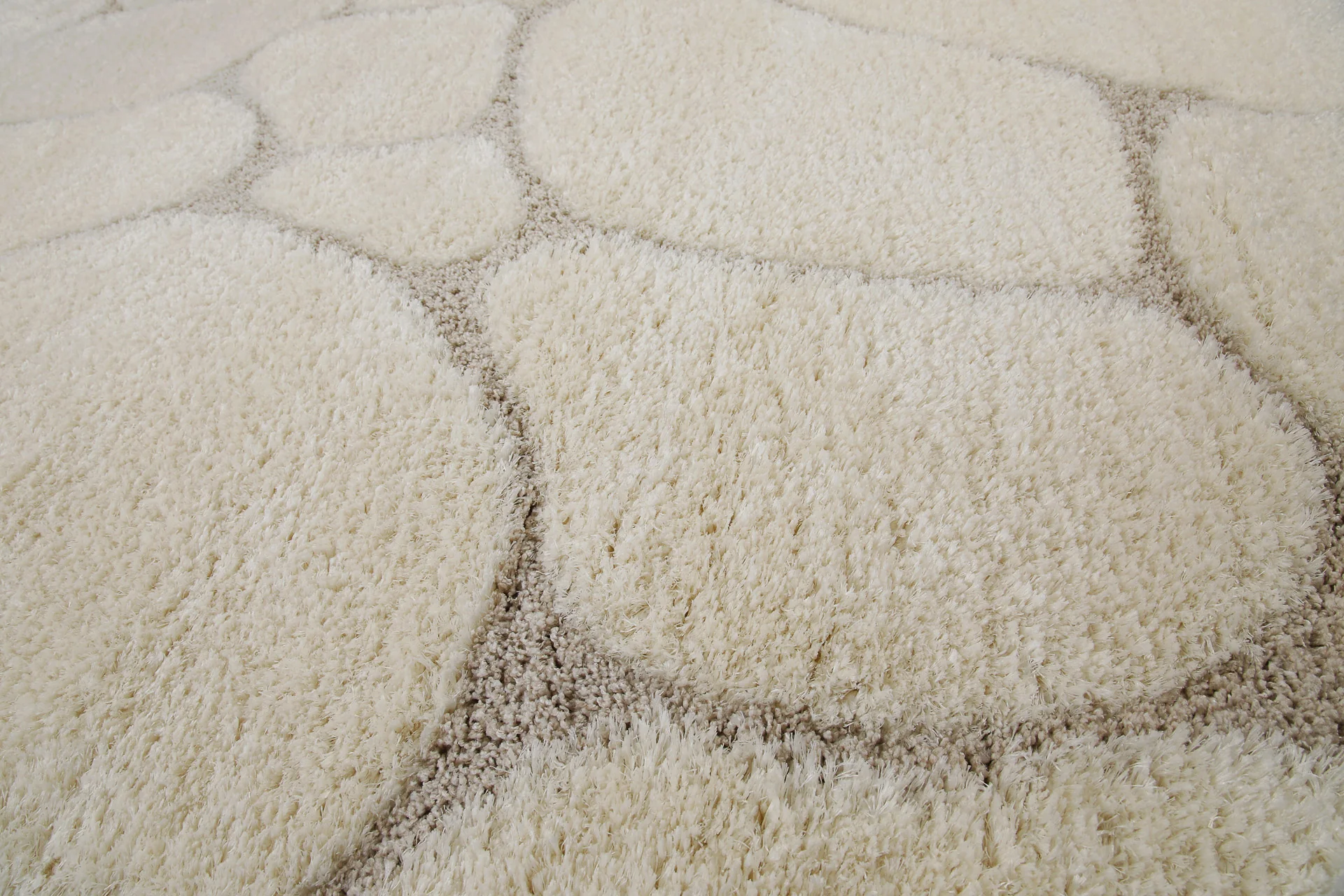 2 für 1 Aktion: Hochflor Teppich Creme Beige "Stoney" 80 x 150 cm - Image 5