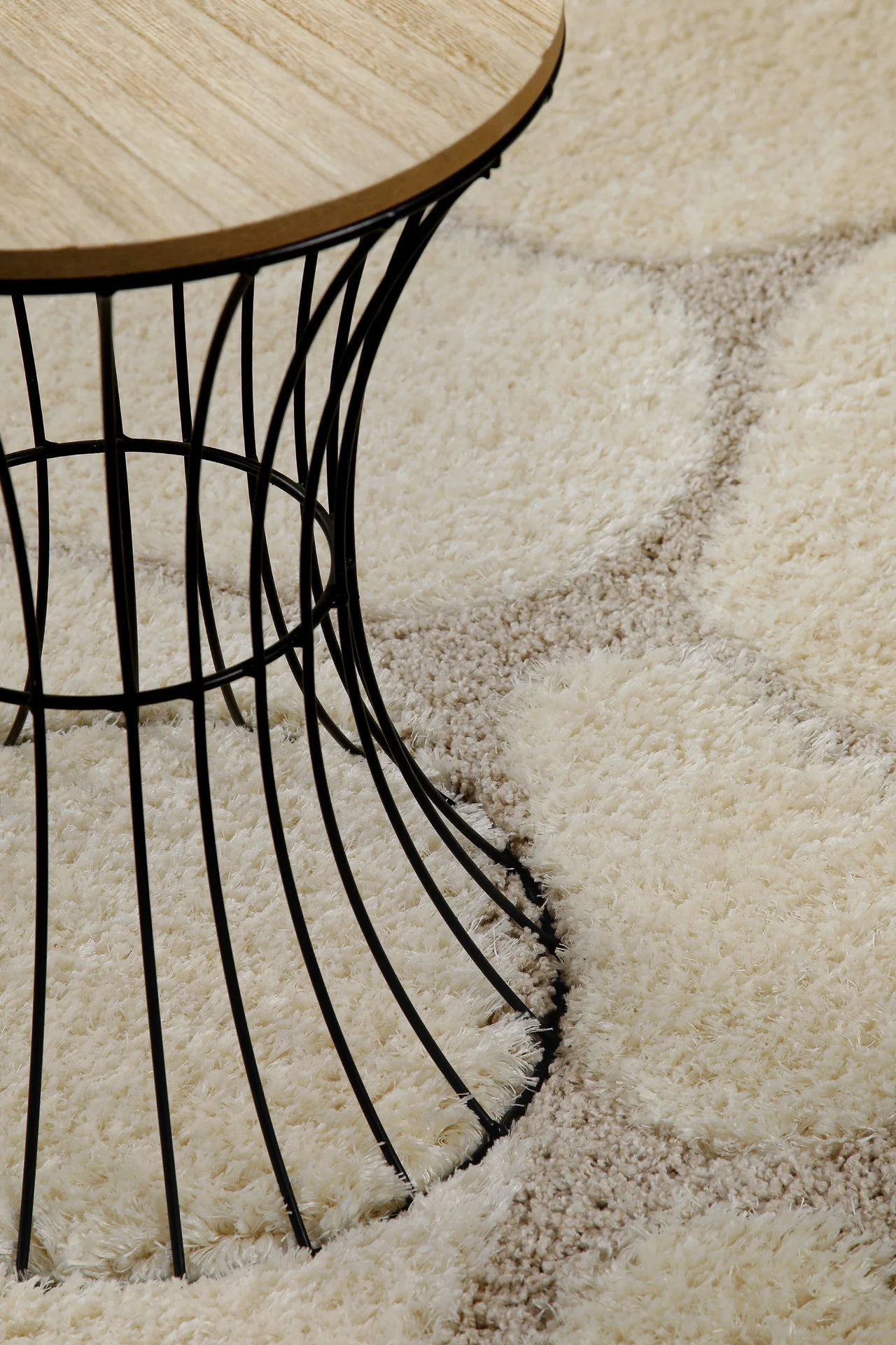 2 für 1 Aktion: Hochflor Teppich Creme Beige "Stoney" 80 x 150 cm - Image 6