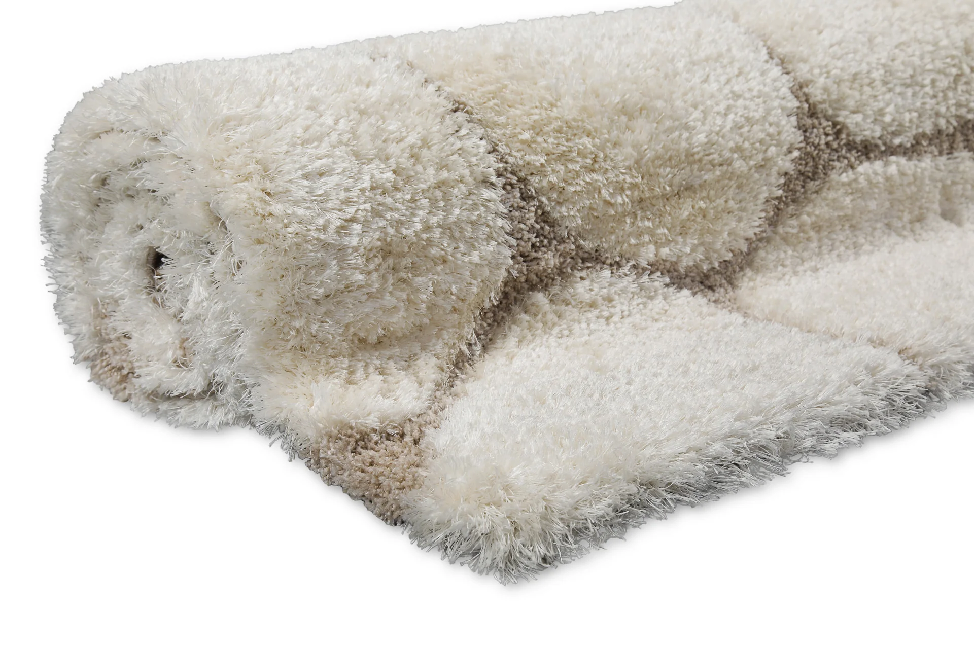 2 für 1 Aktion: Hochflor Teppich Creme Beige "Stoney" 80 x 150 cm - Image 8