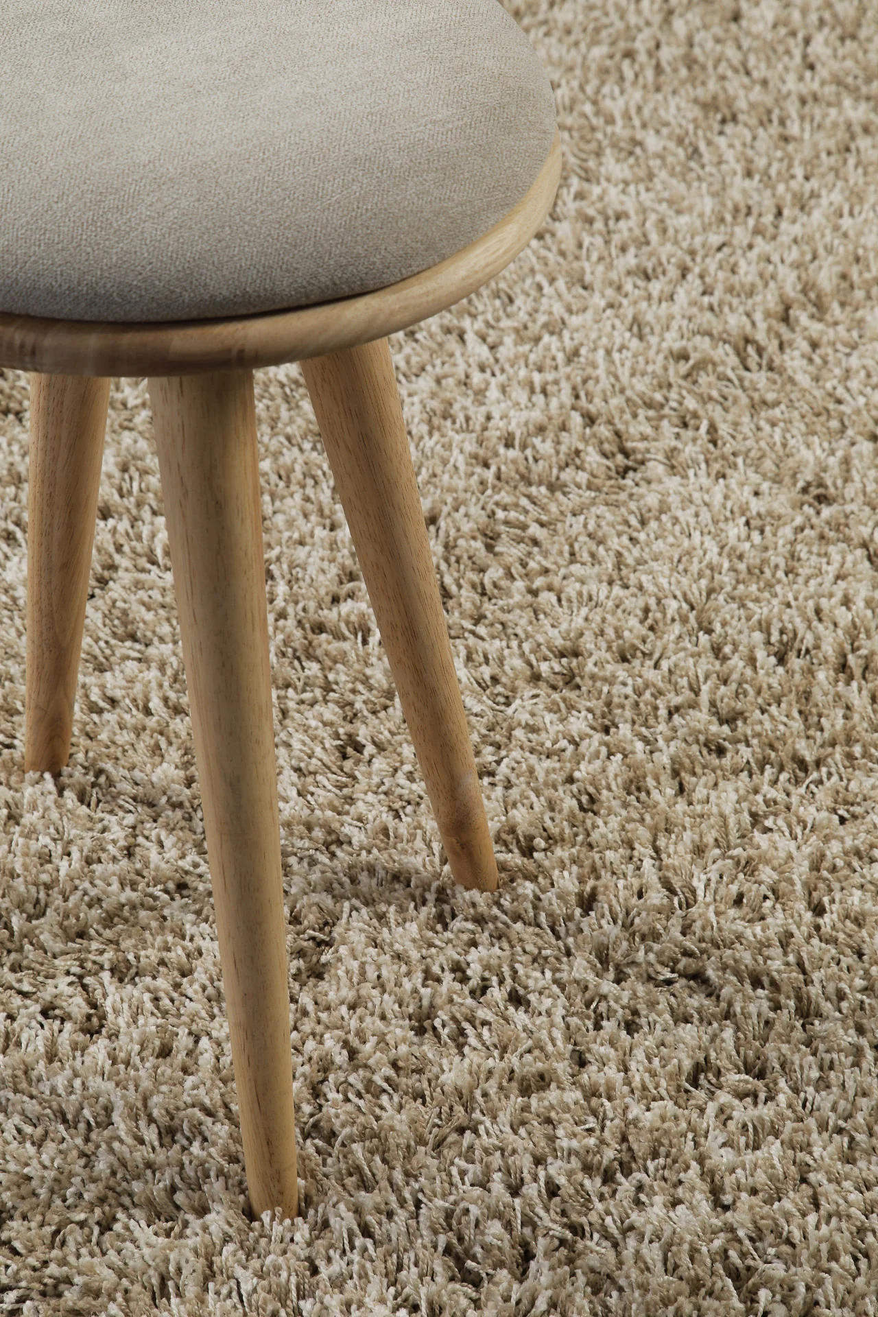 2 für 1 Aktion: Hochflor Teppich Rund Creme Beige "Shaggy Plus" 200 cm - Image 8