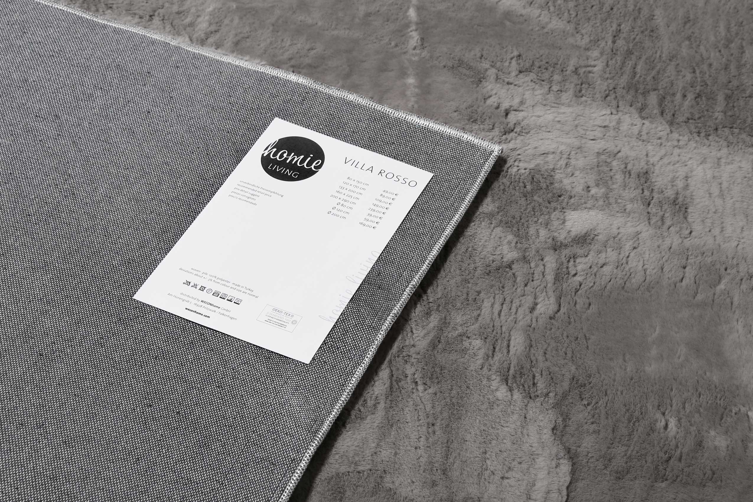 Kunstfell Teppich Grau Anthrazit soft & weich "Villa Rosso" Homie Living - Image 4