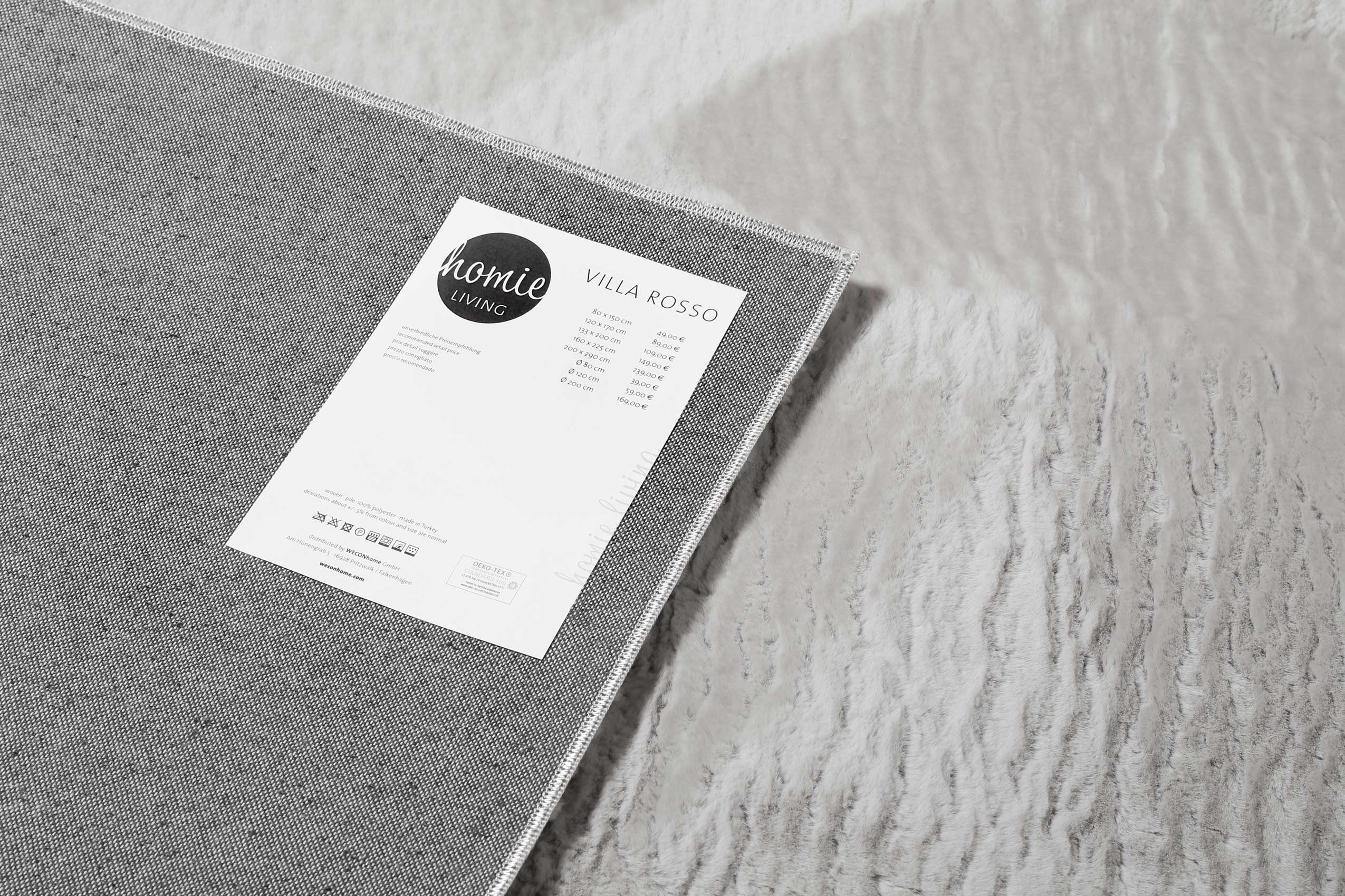 Kunstfell Teppich Hellgrau soft & weich "Villa Rosso" Homie Living - Image 4