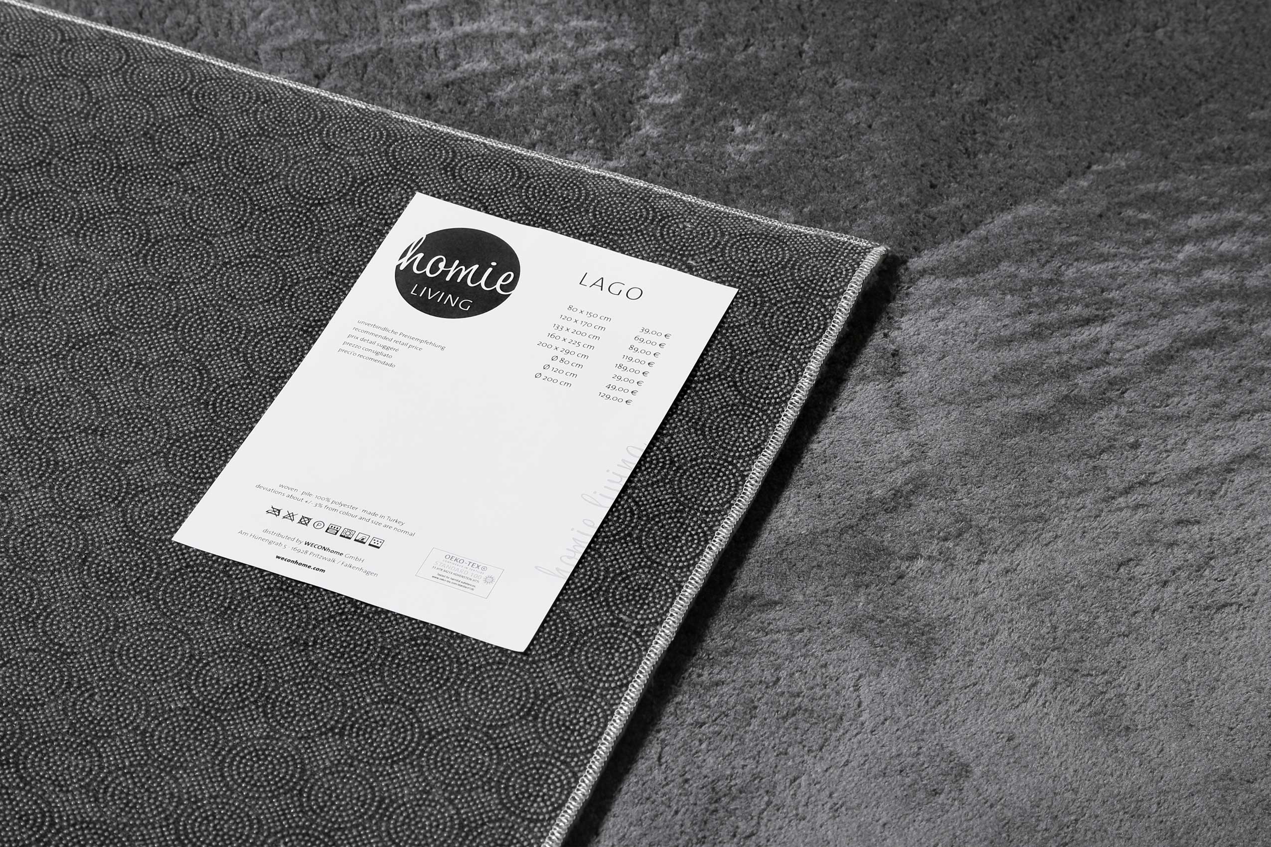 Teppich Anthrazit soft & weich "Lago" Homie Living - Image 4
