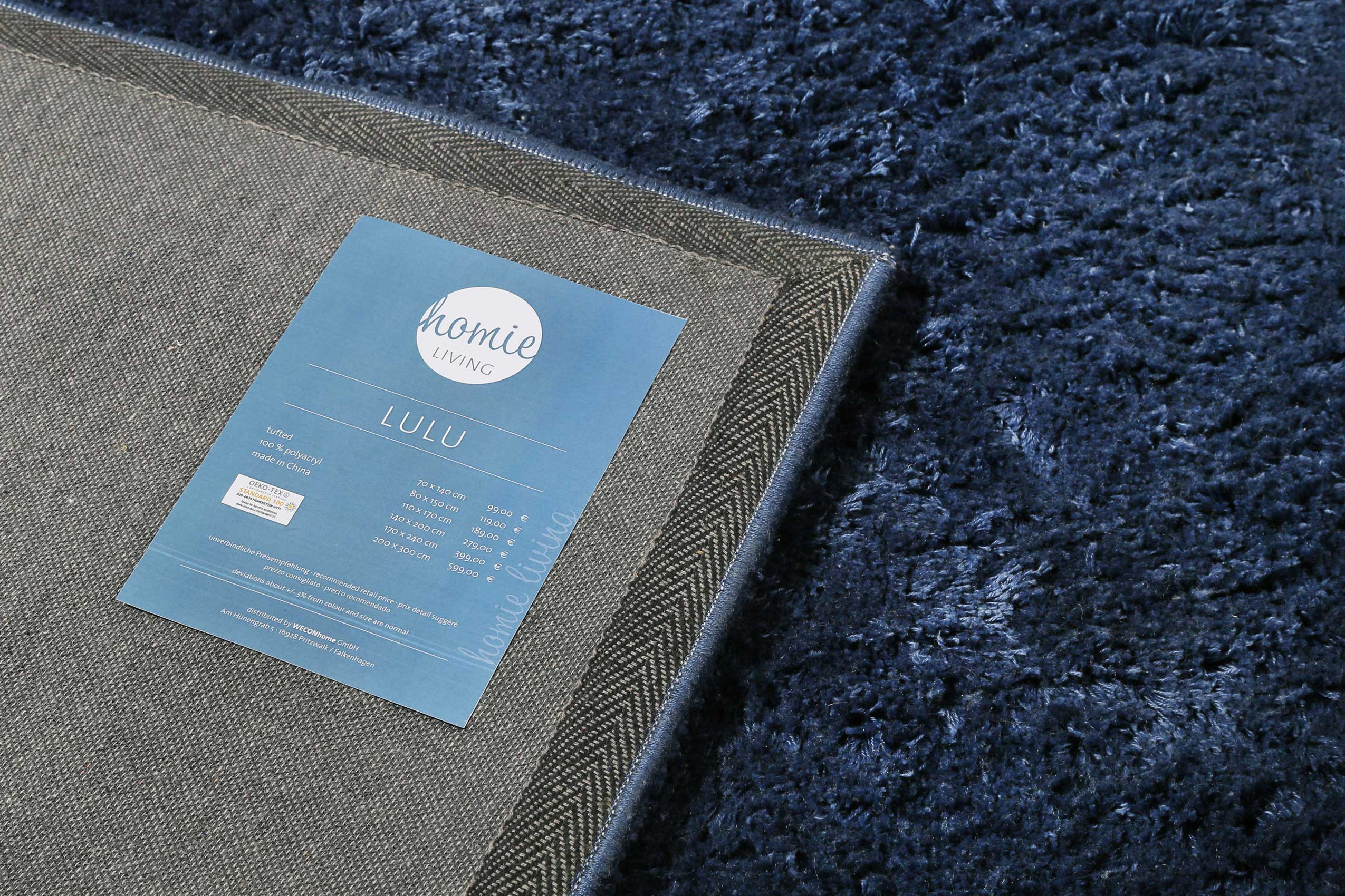 Teppich Blau Hochflor B-Ware "Lulu" Homie Living - Image 5