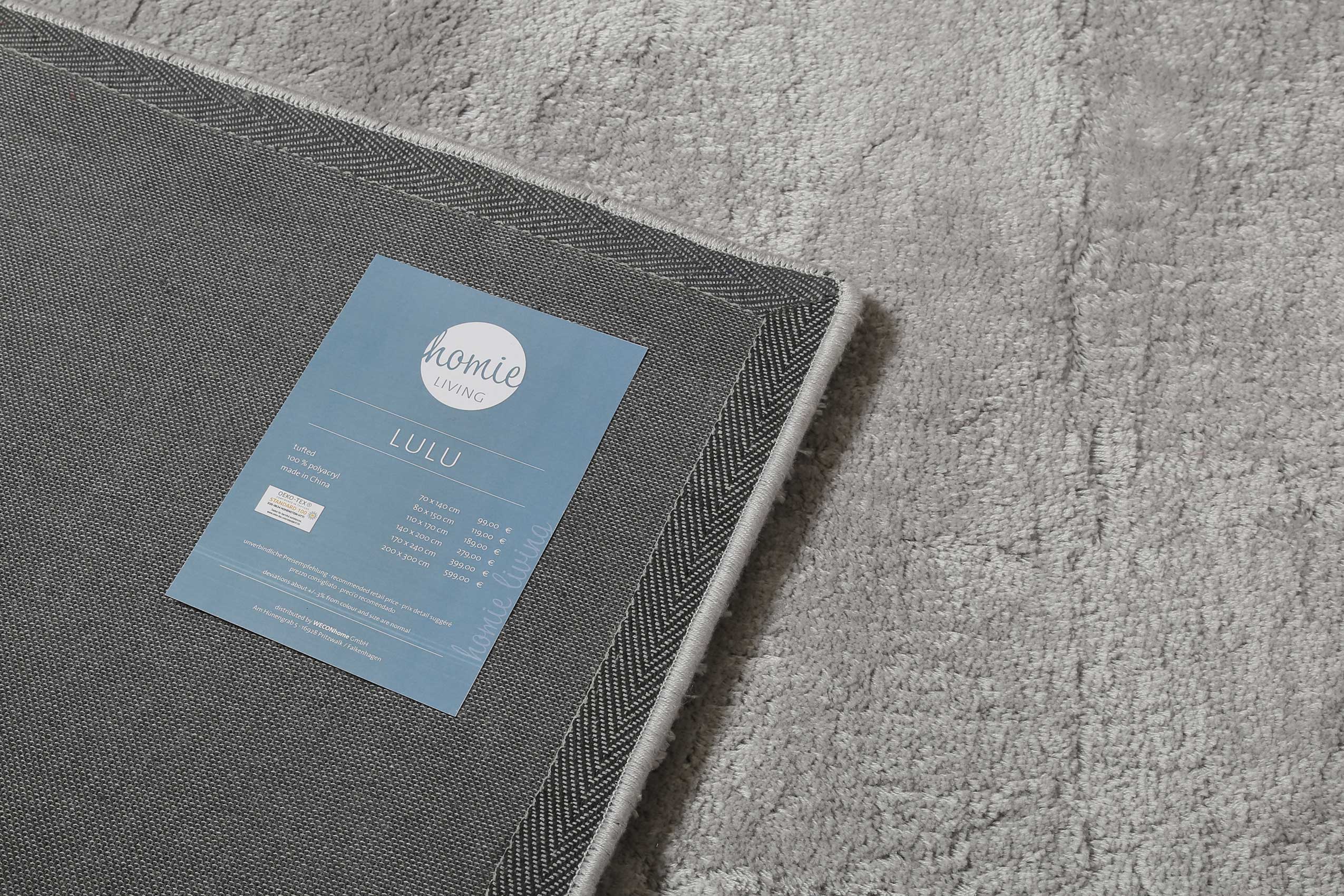 Teppich Hellgrau Hochflor B-Ware "Lulu" Homie Living - Image 5