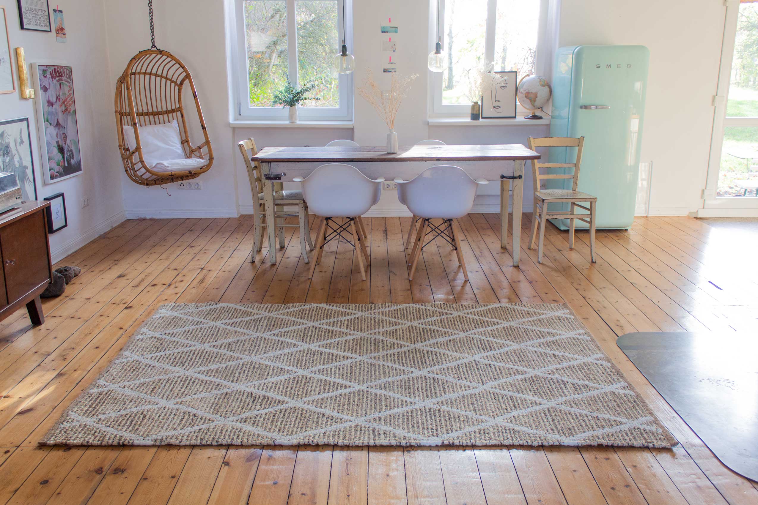 Teppich Naturfarben aus Jute & Wolle "Novella" Green Looop - Image 11