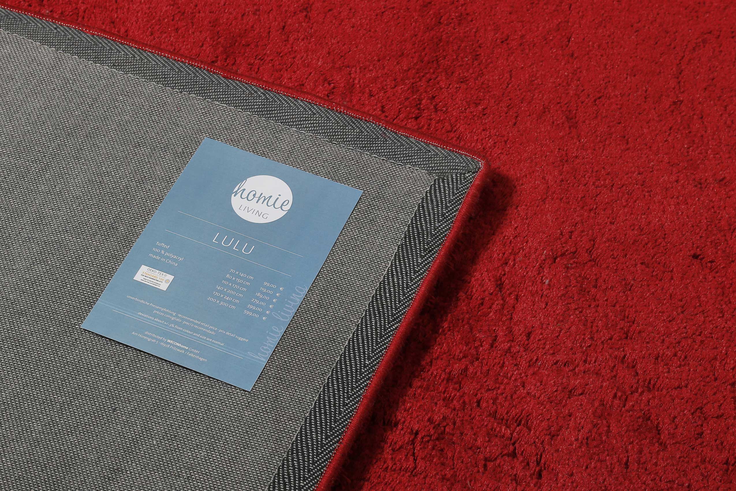 Teppich Rot Hochflor B-Ware "Lulu" Homie Living - Image 5