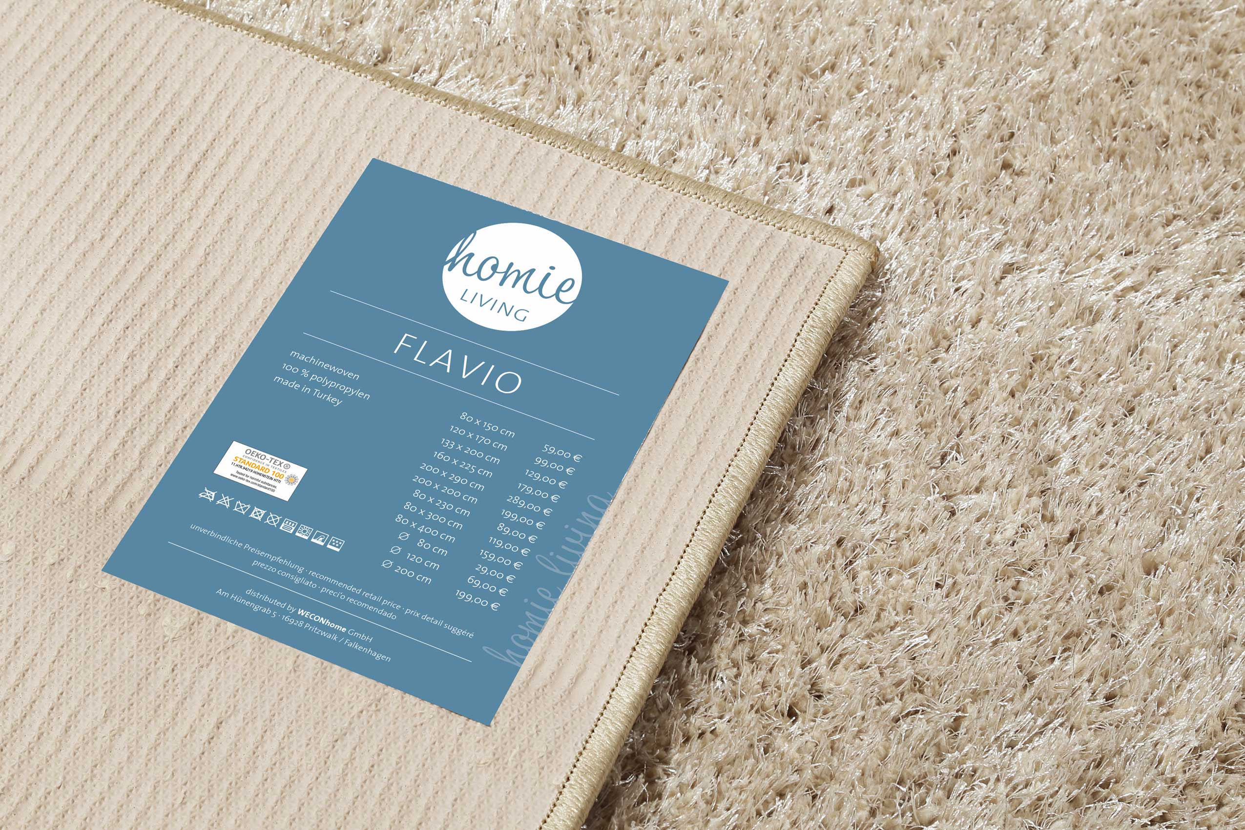 Teppich Sand Hochflor "Flavio" Homie Living - Image 5