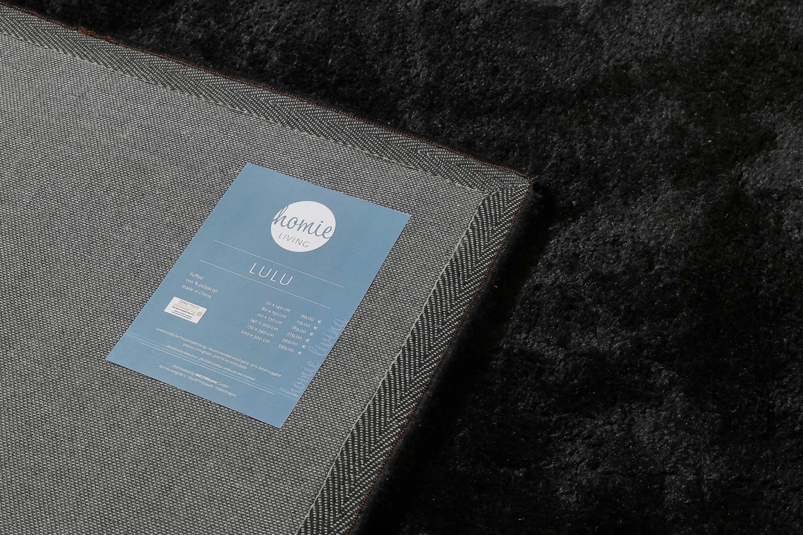 Teppich Schwarz Hochflor B-Ware "Lulu" Homie Living - Image 5
