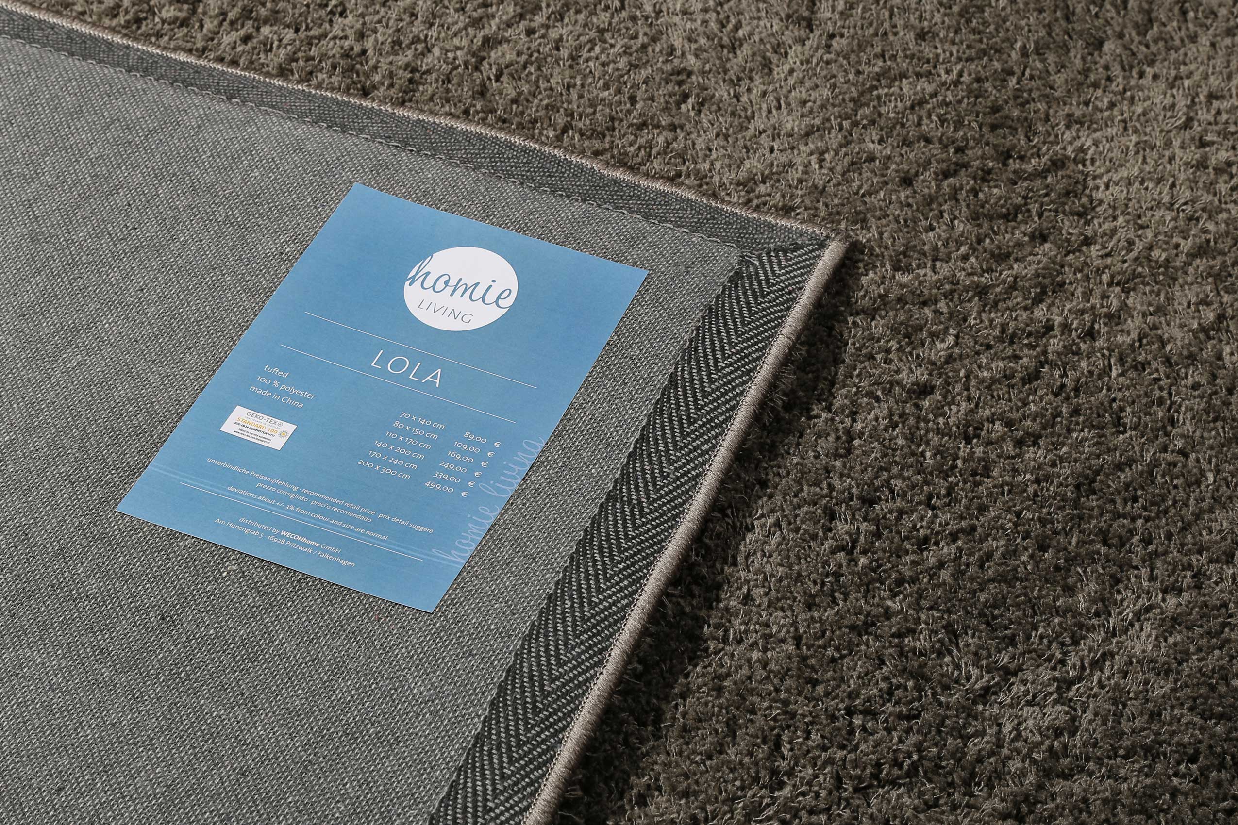 Teppich Taupe Hochflor B-Ware "Lola" Homie Living - Image 5